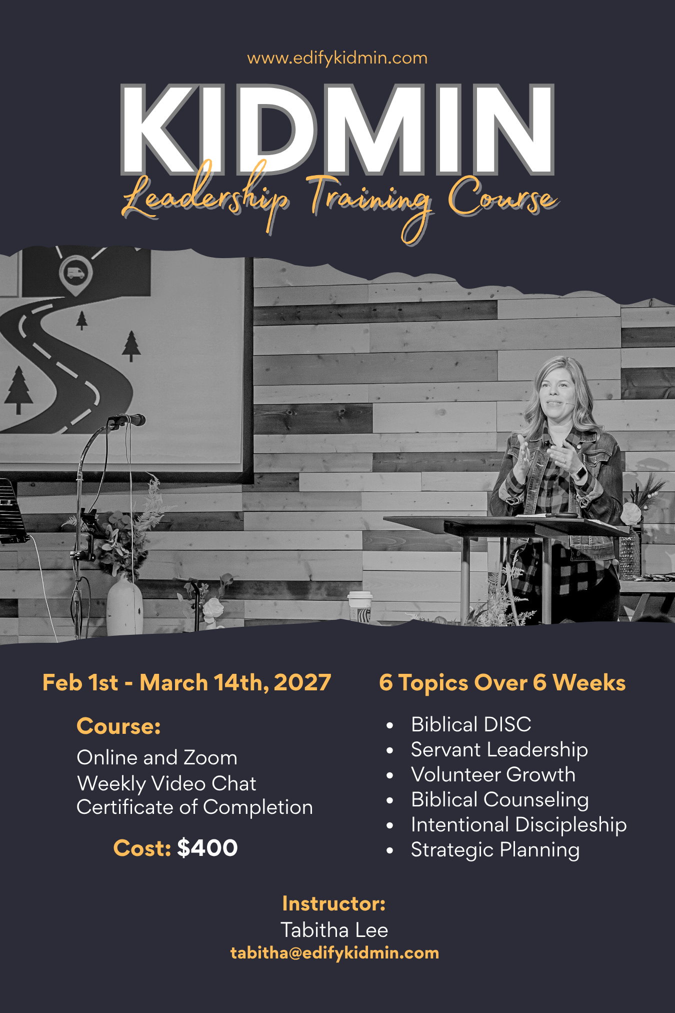 KidMin Leadership Training Course — dates, topics, and registration information